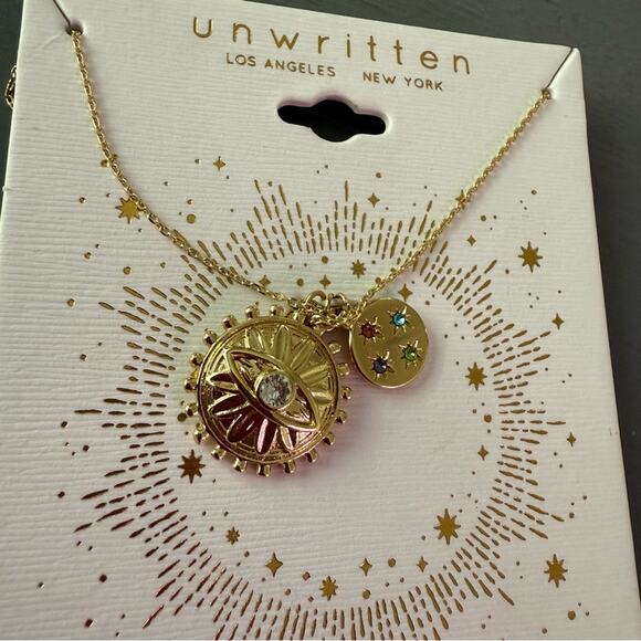 Unwritten Divinely Protected 14K Gold Flash Plated Necklace NEW - Picture 3 of 4